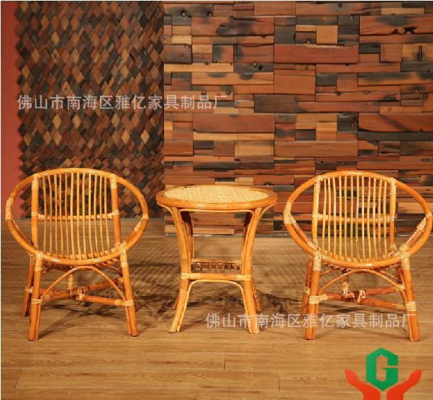 西雙版納藤家具 南亞風(fēng)情 酒店藤椅 陽臺(tái)休閑藤椅3件套 Y