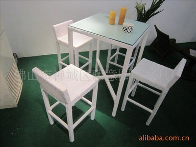 【工廠直銷藤椅/酒店酒吧家具/仿藤吧臺(tái)吧椅 白色坐墊】價(jià)格,廠家,圖片,成套家具,李積廣-